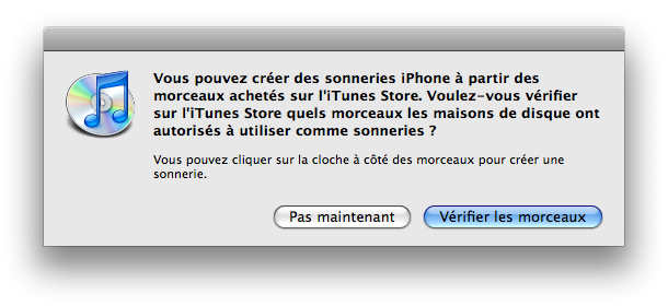 iTunes sonnerie maison de disque
