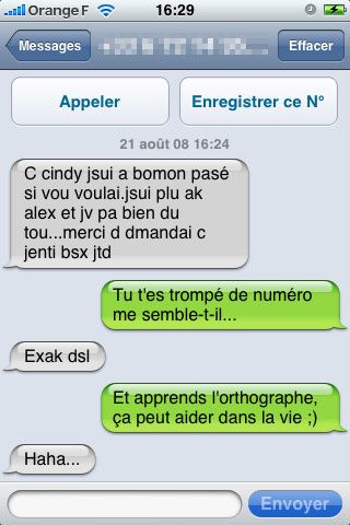 SMS orthographe