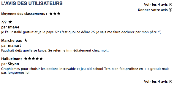 Débile sur AppStore