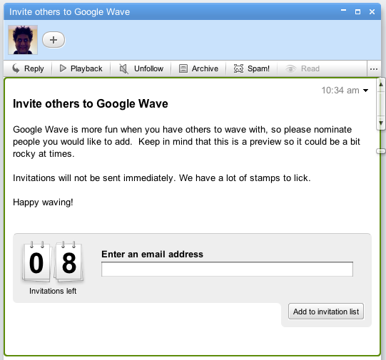 Invitation Google Wave