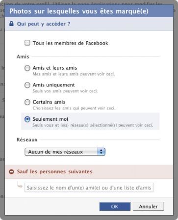 Paramètres de confidentialité de Facebook