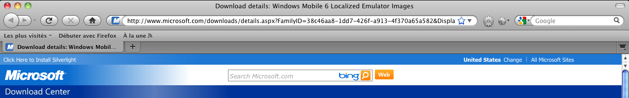 Microsoft.com sous Firefox