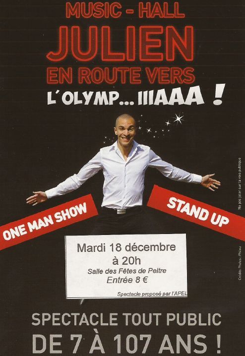 Peltre Music-Hall : Julien en route vers l'Olymp...IIIAAA le 18 décembre 