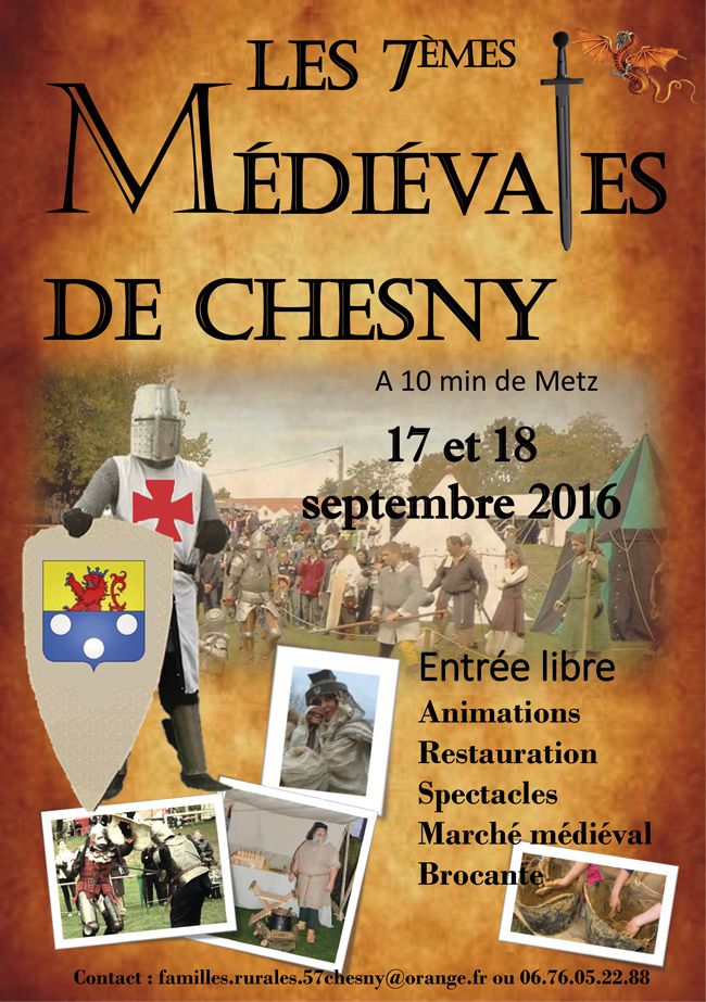 Chesny Les 7eme médievales les 17 et 18 septembre 2016