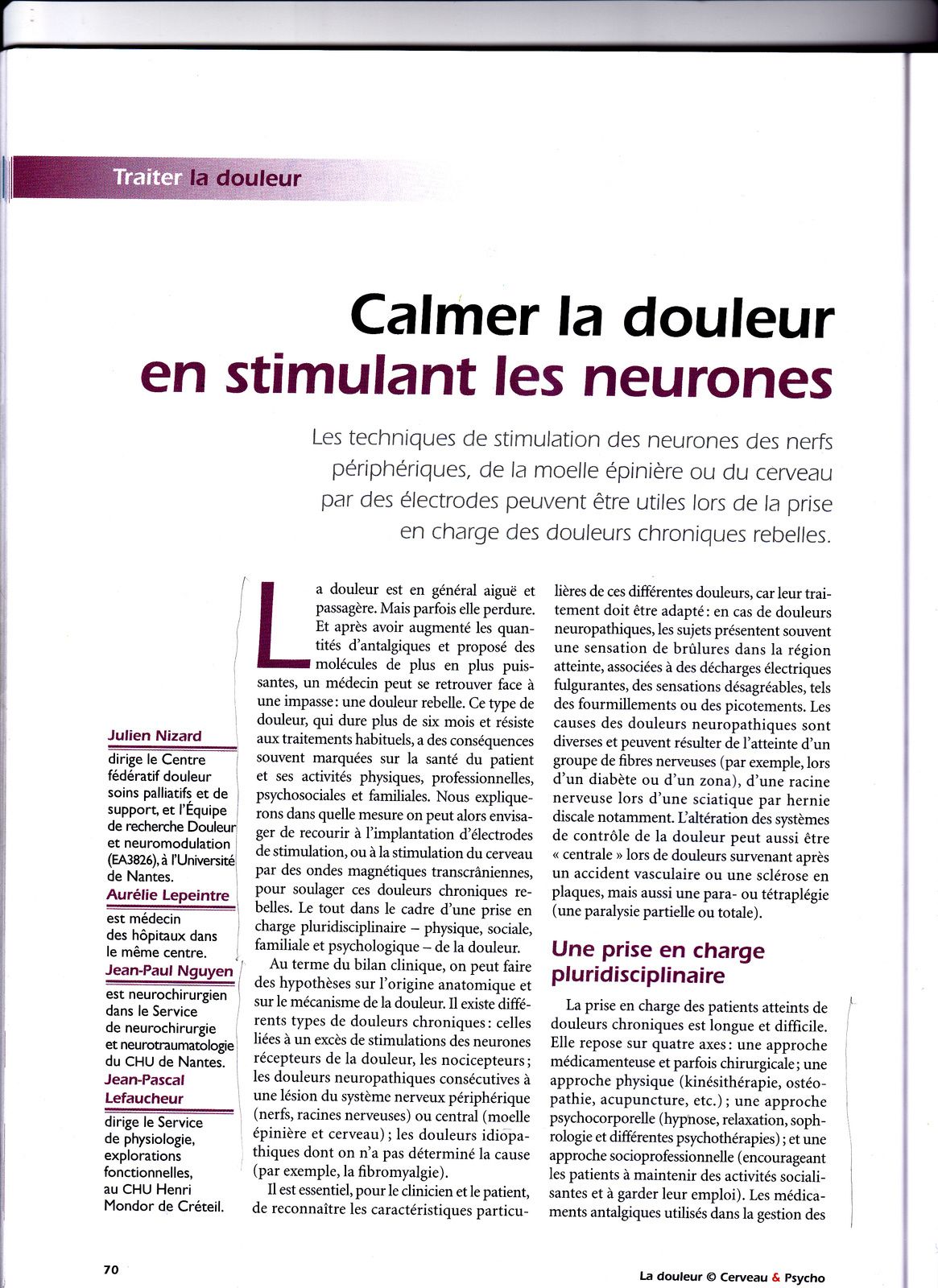 Calmer la douleur