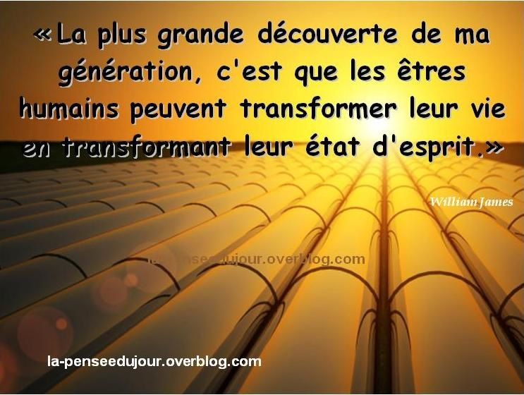 NOTRE ETAT D'ESPRIT DETERMINE NOTRE VIE La Pensée Du Jour