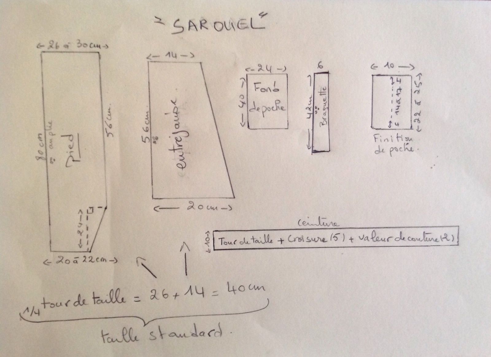Patronnage miniature du sarouel marocain