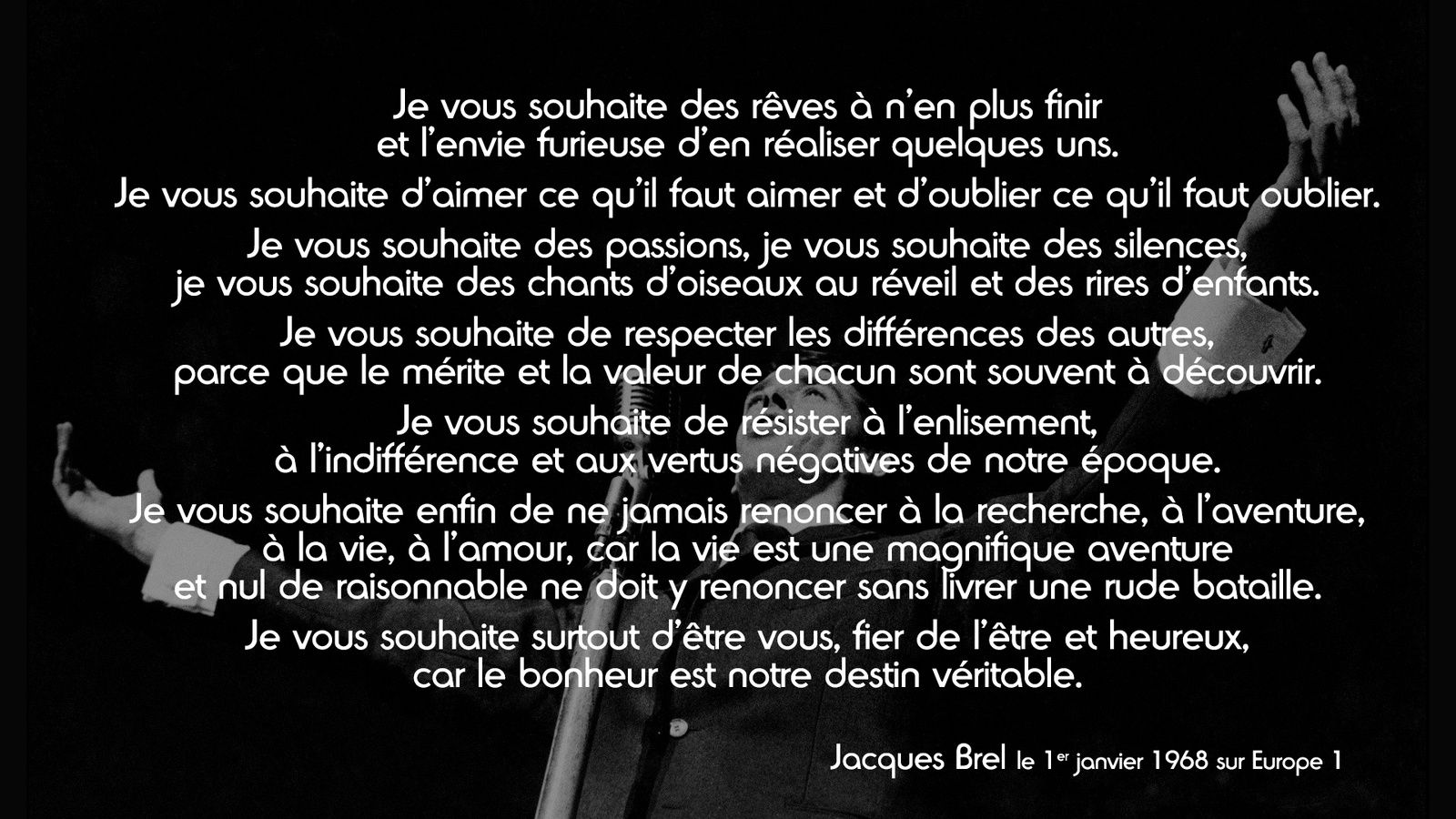 Voeux de jacques brel je vous souhaite