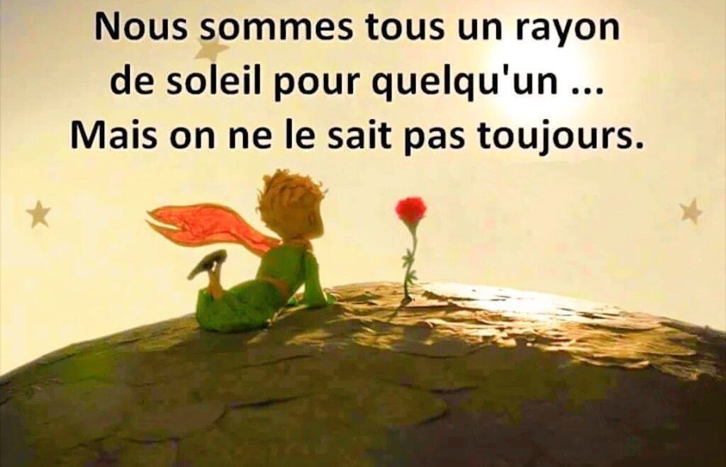 Mais si tu m'apprivoises, nous aurons besoin l'un de l'autre. "Nous sommes tous un rayon de Soleil pour quelqu'un.. Mais ...