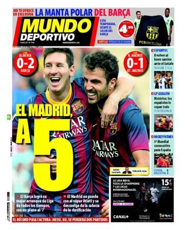 La Une de Mundo Deportivo aujourd'hui (29/09/2013) / La portada de Mundo Deportivo hoy (29/09/2013) / La portada de Mundo Deportivo avui (29/09/2013) / The today's Mundo Deportivo Cover (09/29/2013)