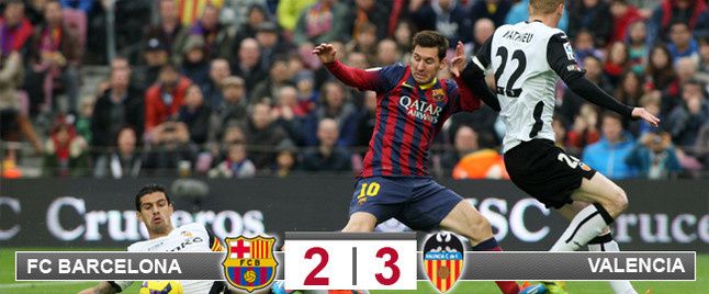 Football : FC BARCELONA - Valencia CF 2-3 (1-1). Liga BBVA. 22ème journée.