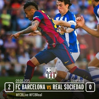 Football : FC BARCELONA - Réal Sociedad 2-0 (0-0). Liga BBVA. 36ème journée.