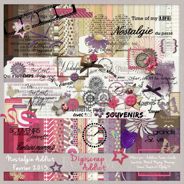 Scrapbook large freebie "Nostalgie" from Digiscrap Addict