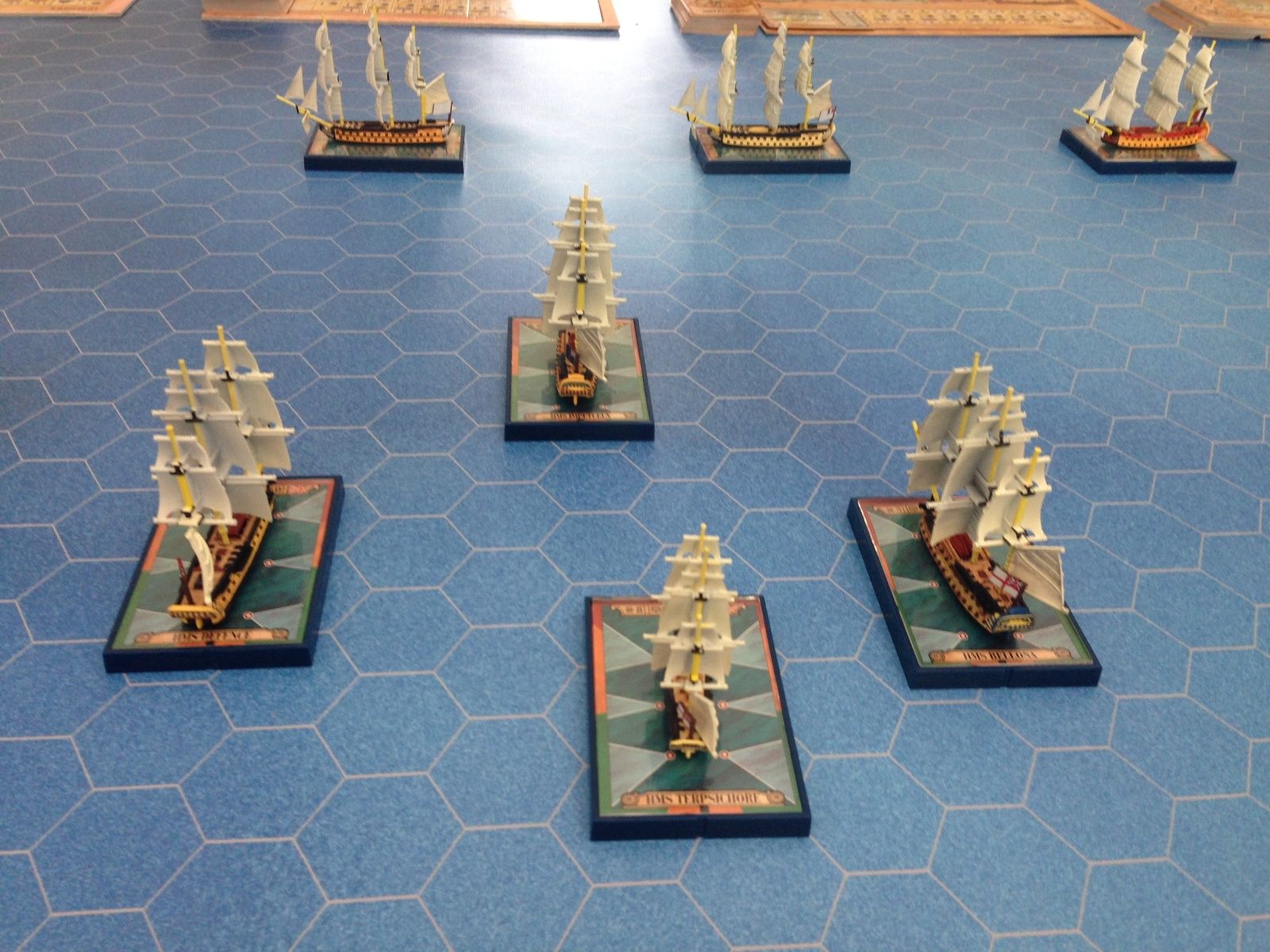 Bilan, deux frégates coulées ( une de chaque coté) en ayant heurté soit des navires ennemis soit alliés..sans les règles gérant les voiles, compliqué de s'arrêter .....aieee !