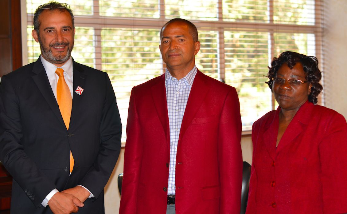 Governor Moise Chapwe Katumbi with Therese Lukenge Kapwibwe and Pascal Belda