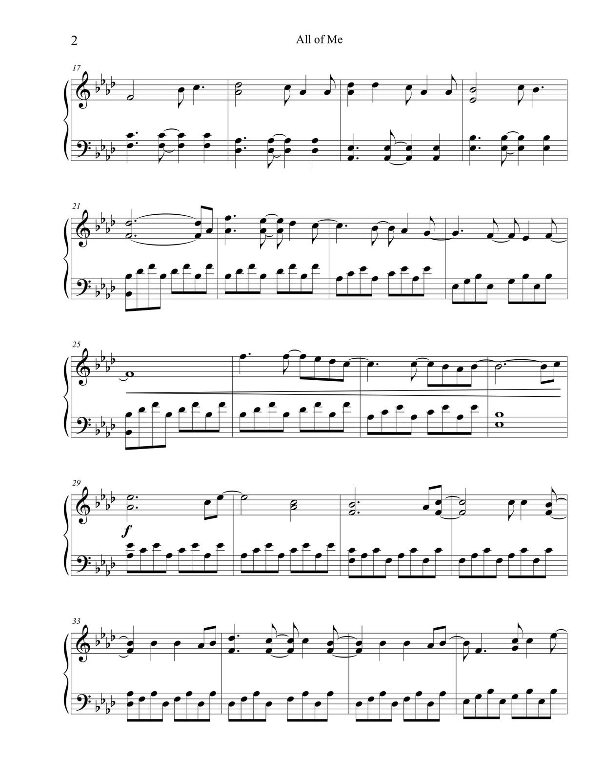 Music Sheet Piano All Of Me Music Sheet Collection