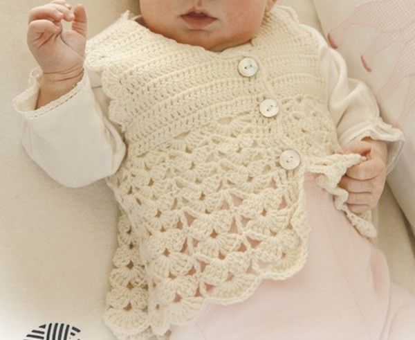 gilet sans manche fillette au crochet