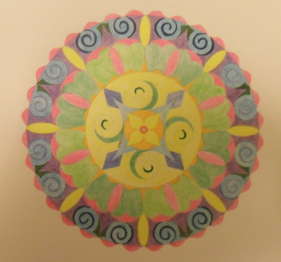 Mandala aux crayons de couleur "Trop vouloir"