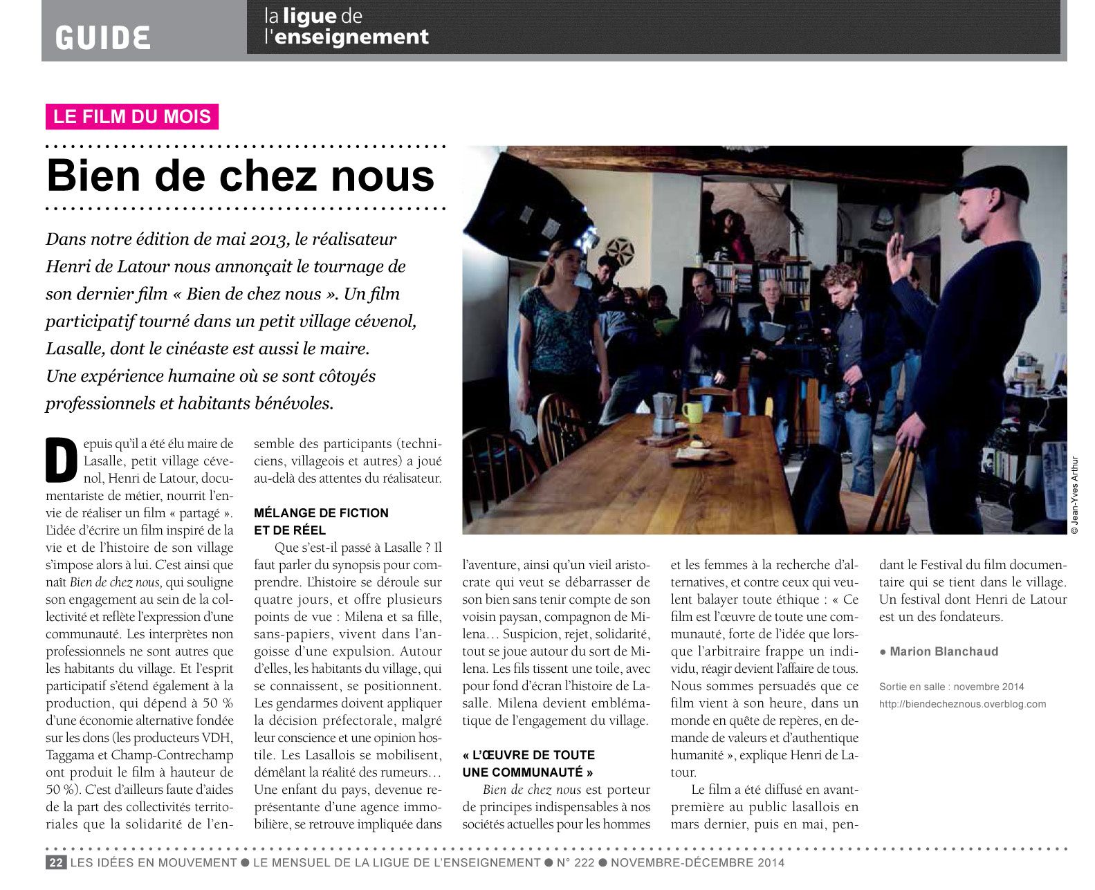 "Le film du mois" selon la Ligue de l'enseignement