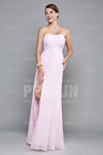 Robe pastel bustier cœur à dos ouvert