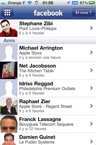 Facebook Places 1ères impressions