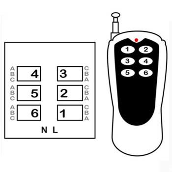 6ch Ac Rf Remote Control Switch On Off 4 Ceiling Lights And 2 Fans
