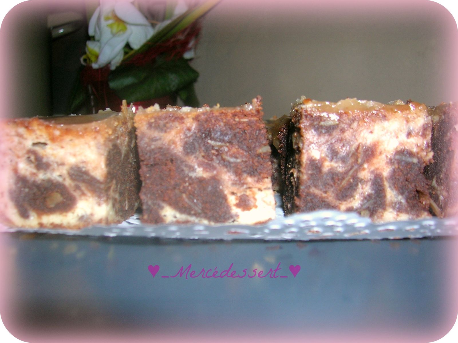 Brownie marbré chocolat caramel au beurre salé : Recette de