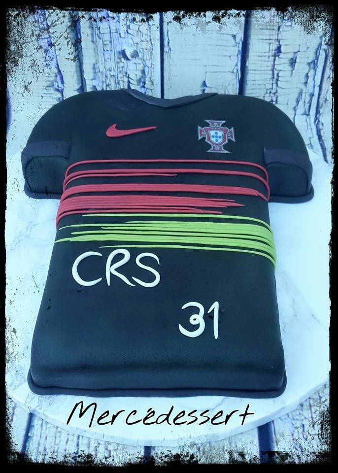 Gâteau maillot de foot équipe du Portugal - Génoise vanille et pâte à tartiner