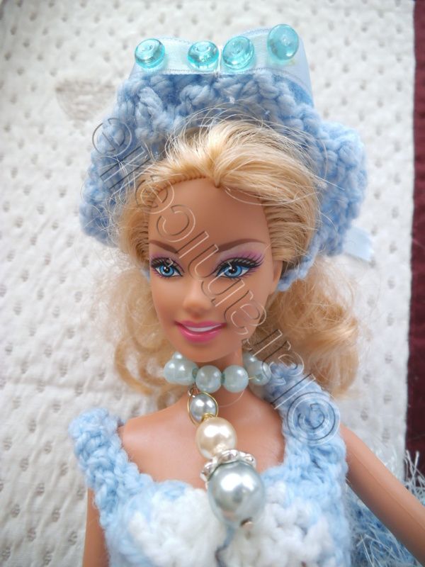 tuto gratuit barbie; châle, chapeau et ombrelle pour princesse iridia