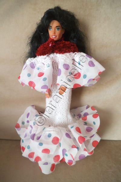 tuto gratuit barbie: cape printanière - velours et laine écharpe-