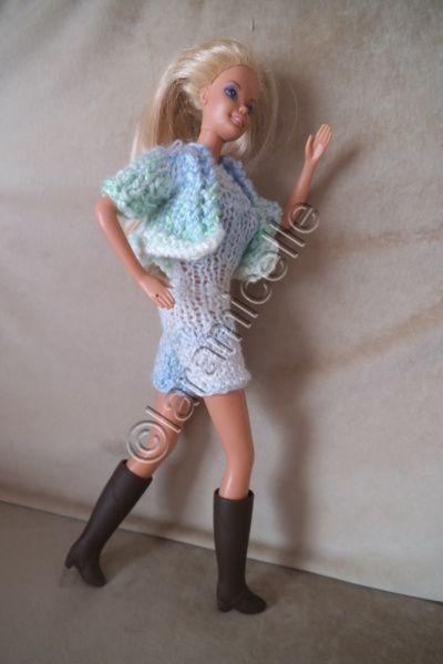 tutos gratuits barbie : combishort et sa veste à pans