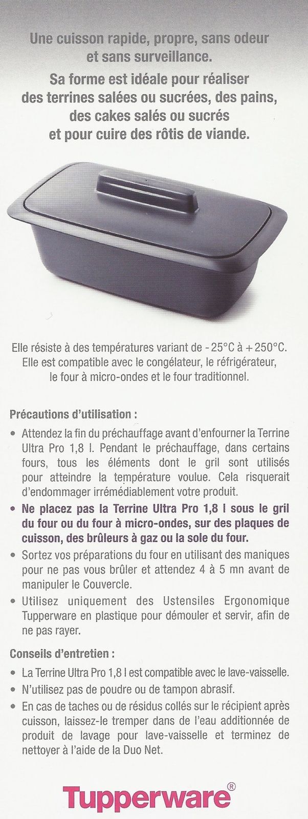 TERRINE ULTRA PRO 1.8 L C'est TOP C'est TUPP C'est TUPPERWARE