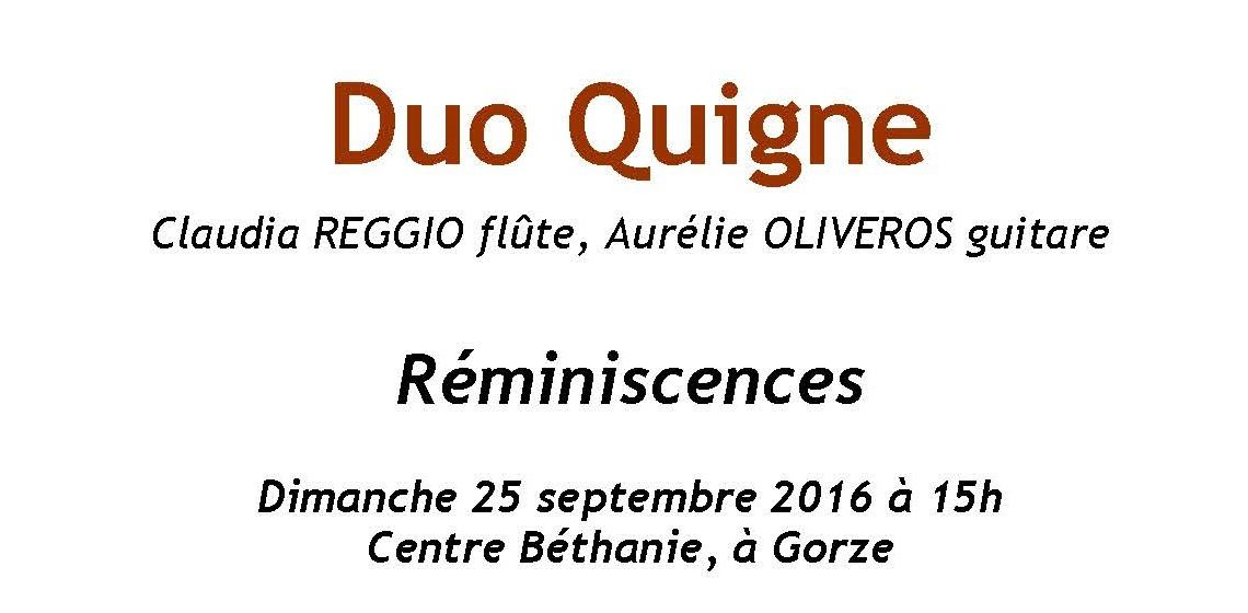 Concert du Duo Quigne dimanche 25 septembre 
