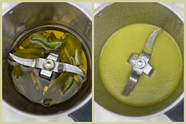 Aceite de pimiento verde con thermomix