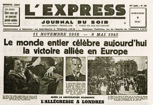 DOSSIER: 1945 QUAND LA PRESSE RELATAIT LA CAPITULATION ALLEMANDE ET LA LIBÉRATION DE LA FRANCE