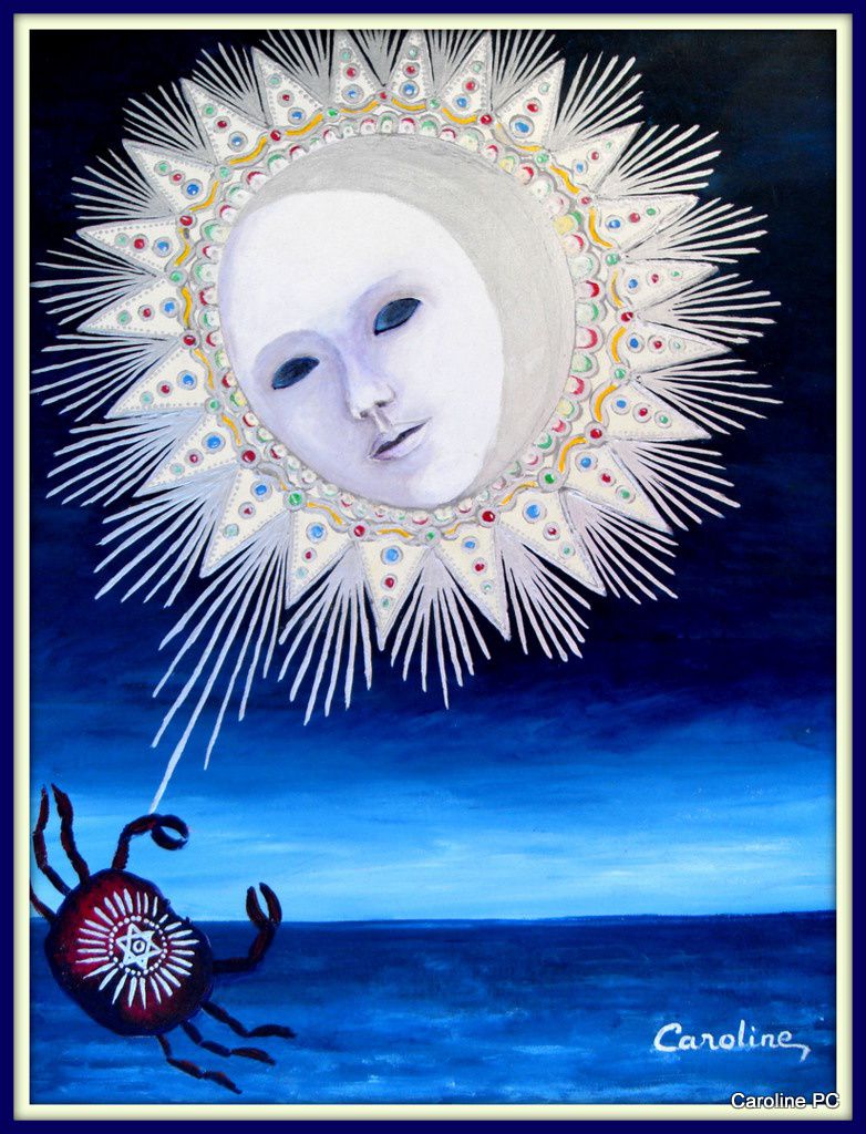 l'avatar de mon blog est tiré de ce tableau symbolique, qui représente "la lune", XVIIIè lame majeure du Tarot