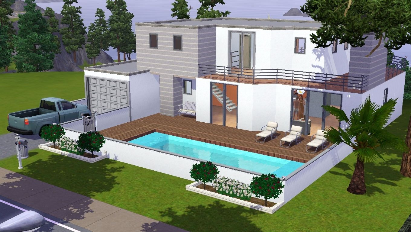 Villa moderne 2 maisons des sims 3