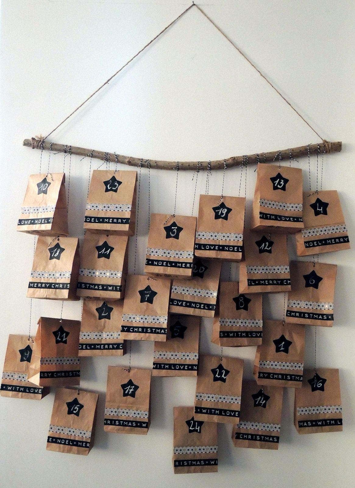 DIY calendrier de l'avent en sachets kraft Les trouvailles d'Alma