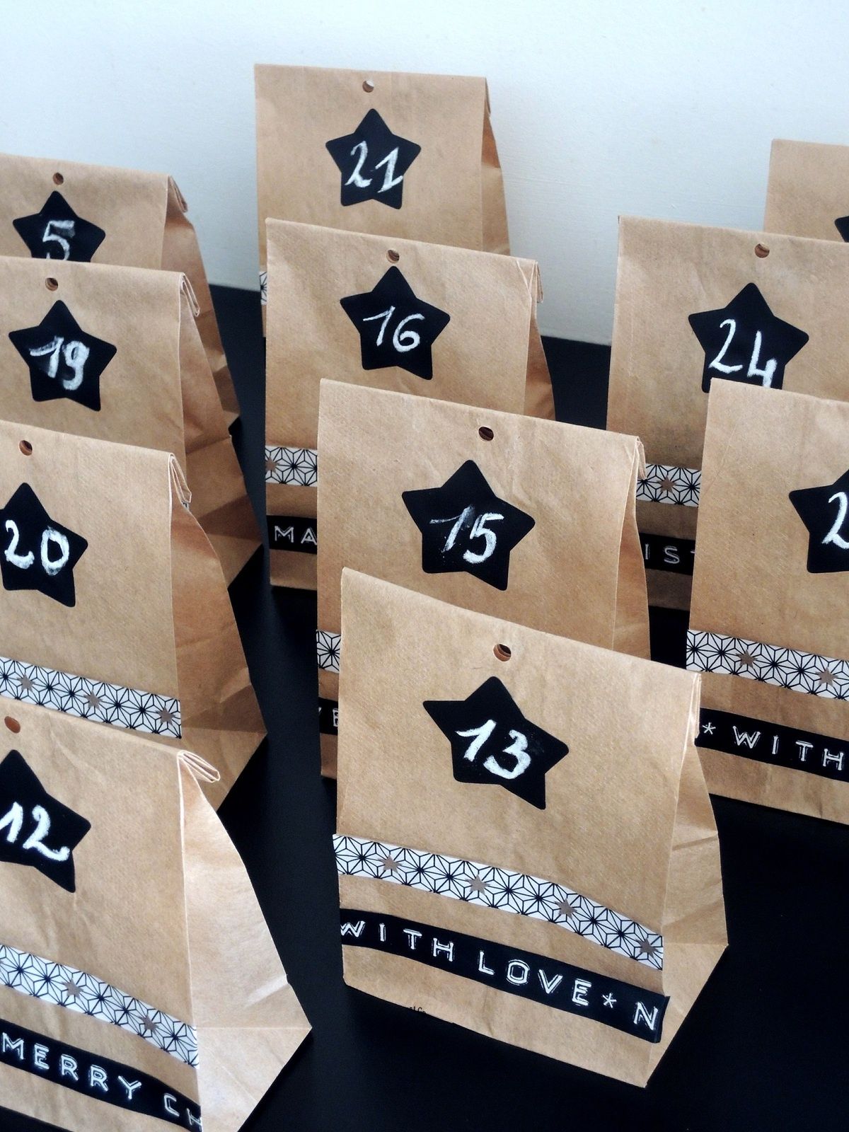 DIY calendrier de l'avent en sachets kraft Les trouvailles d'Alma