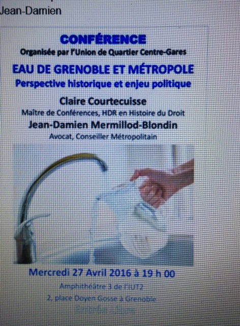 Conférence "Eau de Grenoble et Métropole", 27/04/2016 -  vivre-ensemble-a-la-tronche.overblog.com