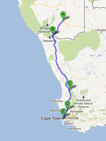 Grunau – Vioolsdrif – Clanwilliam – Cape Town (Road trip #11)