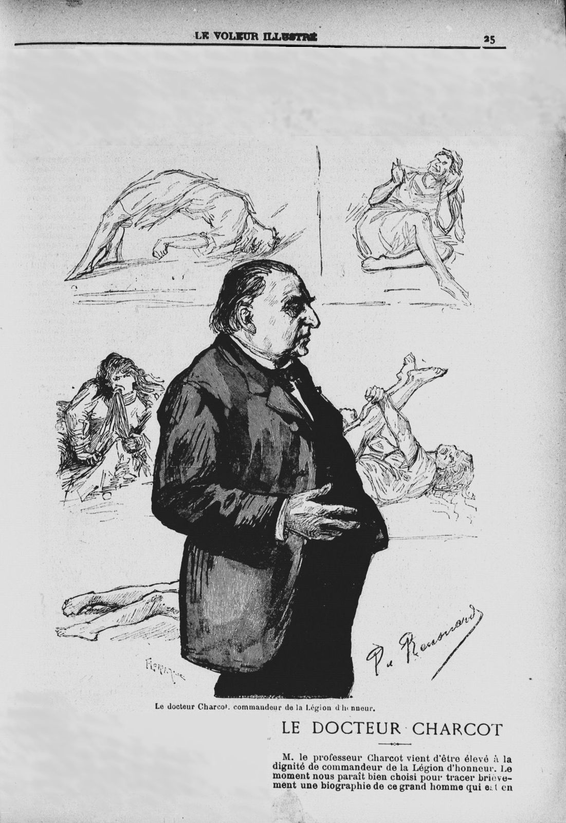 Dr Paul des Chaintres "Le Docteur Charcot" in Le Voleur illustré : cabinet de lecture universel n°1802 du 14 janvier 1892