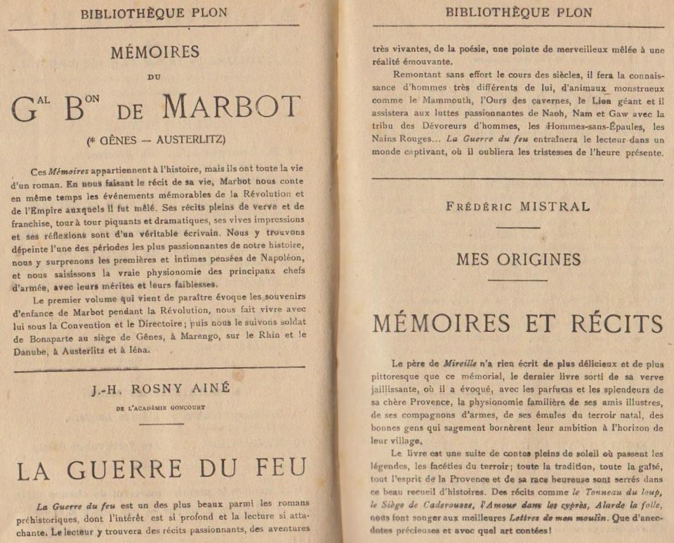 J.-H. Rosny aîné "La Guerre du feu" (Plon - s.d.), ill. de Raoul Serres