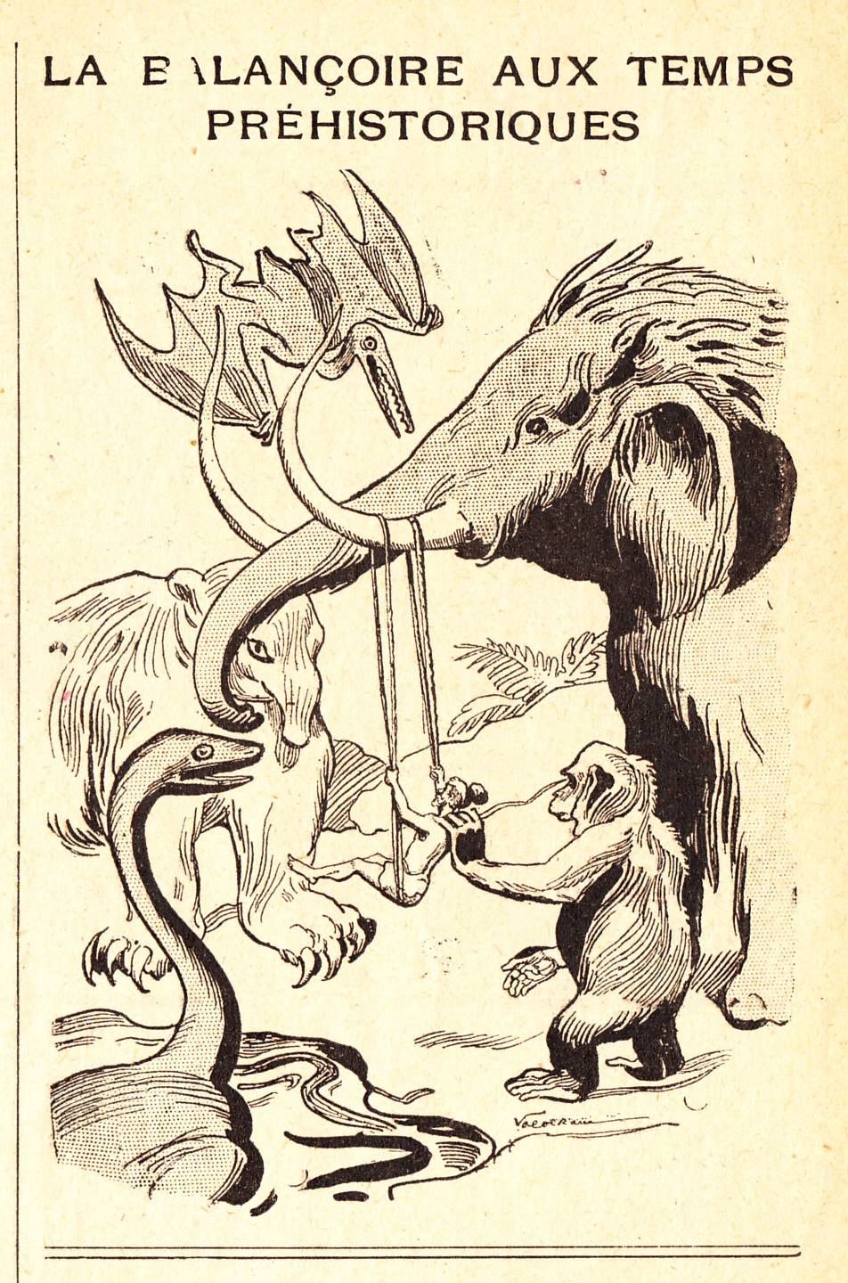 "La balançoire aux temps préhistoriques" par Valvérane (1905)