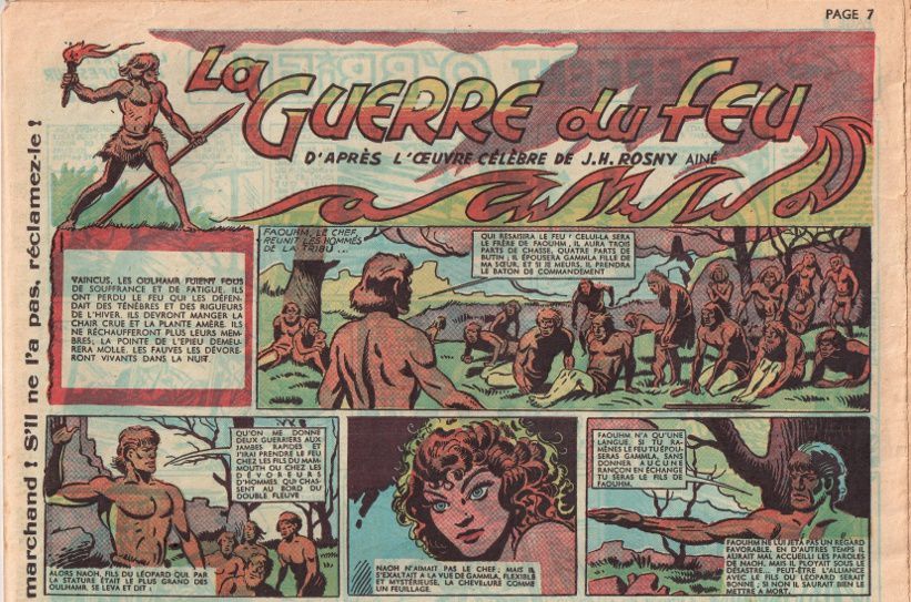 J.-H. Rosny aîné "La Guerre du Feu", par René Pellos in Zorro - Nouvelle formule n°224 (24 septembre 1950)