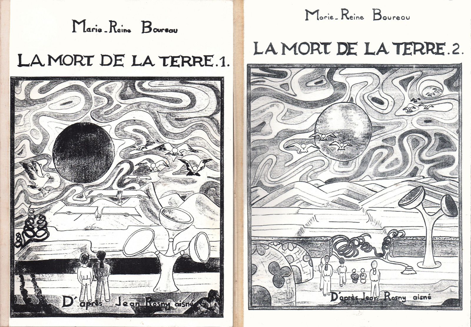 J.-H. Rosny aîné "La Mort de la Terre", adapt. par Marie-Reine Boureau (Atelier d'art graphique trianien - 1990/91)