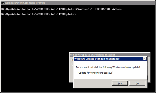 Une mise à jour de KMS pour l’activation de Windows 2012/8 sur  Windows Server 2008 R2