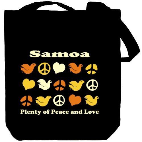 sac tissu Samoa :plenty Of Peace And Love Pays Sac Cabas Noir Toile Unisexe SACS a SACS