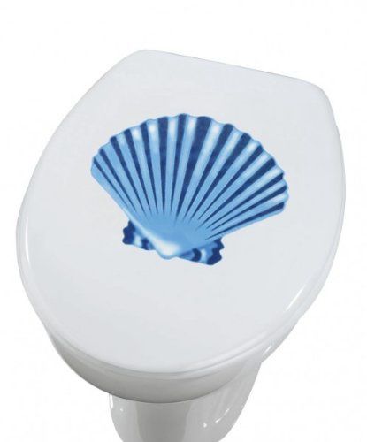 WENKO 3D-WC-Deckelaufkleber Muschel - rückstandslos ablösbar, ca. 23 x 27,5 cm - WC Deckel Aufkleber