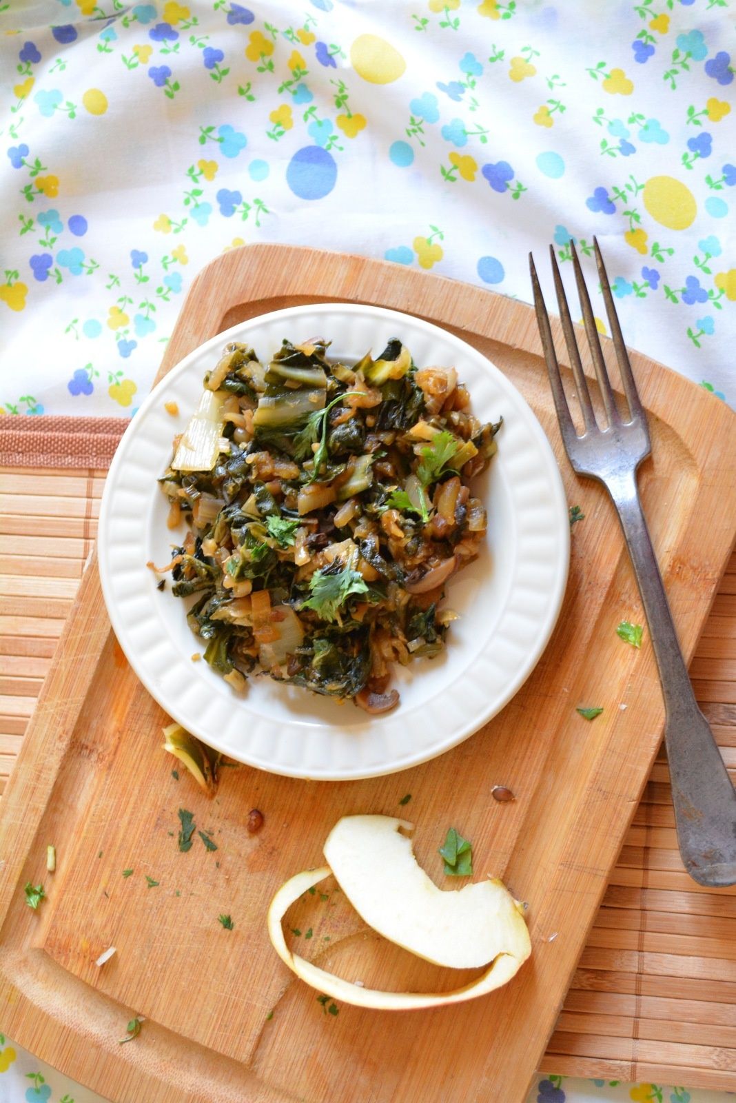 blettes champignons et pomme